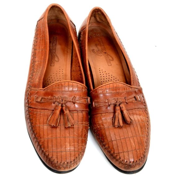 Giorgio Brutini the Glove Men\'s Size 10C Leather Woven Tassel Loafers Preppy main image 7